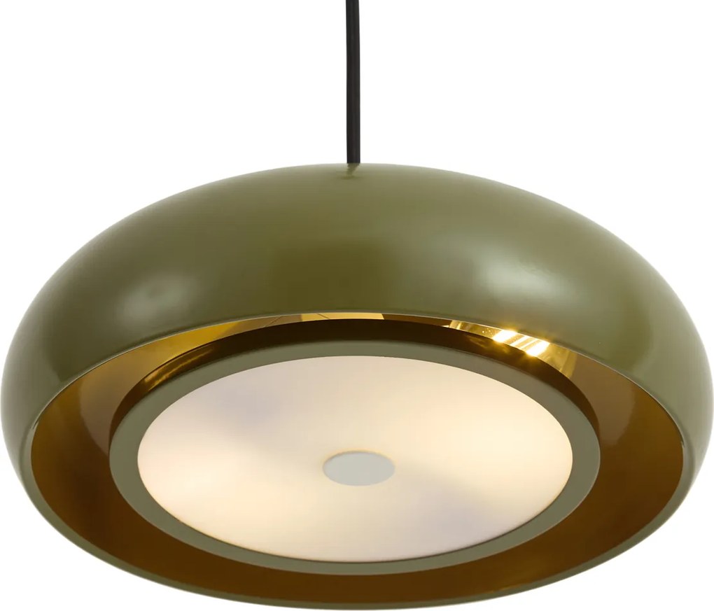 Candeeiro Pendente Retro Verde com Abajur de Metal 2 Luzes - Macaron