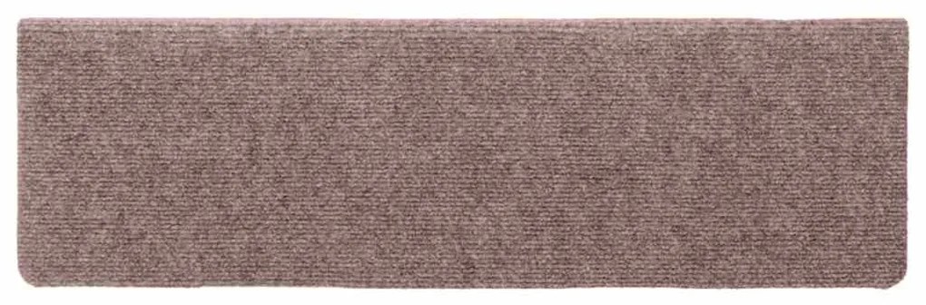Tapetes de escada 15 pcs 65x21x4 cm tecido agulhado creme