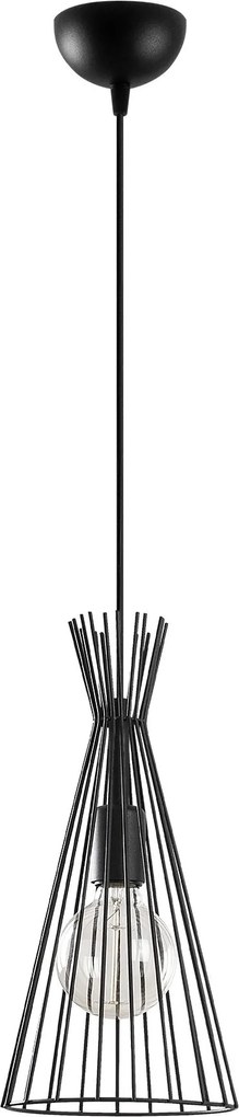 Candeeiro de Teto Mezopotamya – Preto – Diâmetro 20 cm, Altura 136 cm