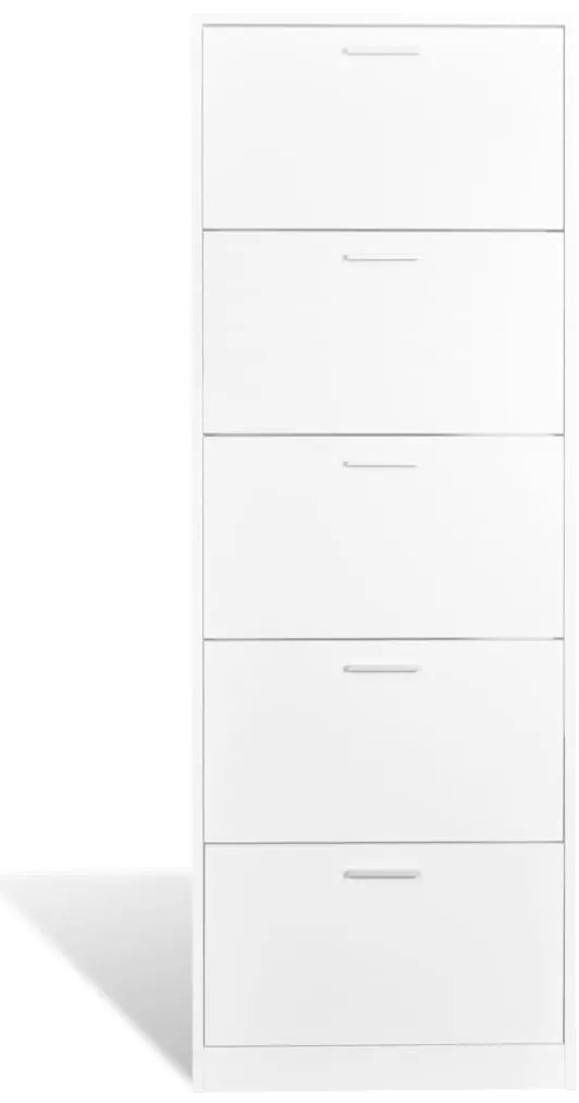 Sapateira com 5 compartimentos em madeira branco
