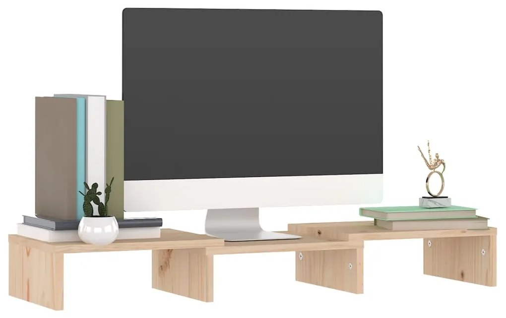 Suporte para monitor 60x24x10,5 cm madeira de pinho maciça