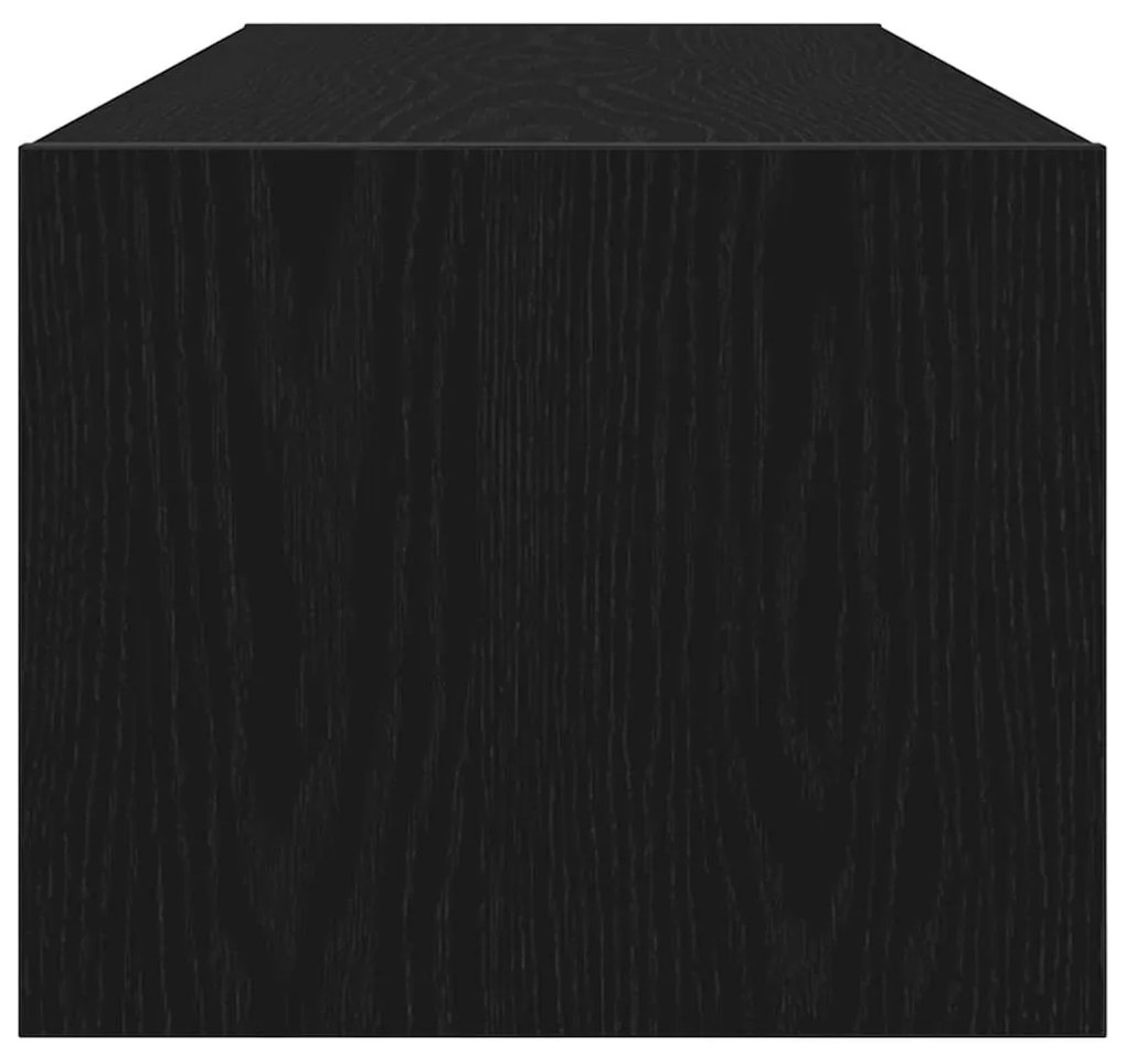 Armário de TV vidaXL Preto Carvalho 100x31x25,5 cm Madeira de engenhar