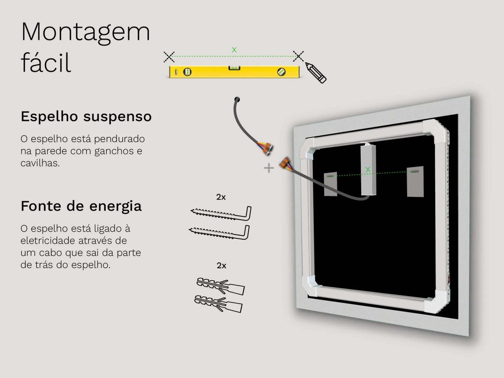 Espelho com iluminação LED M1