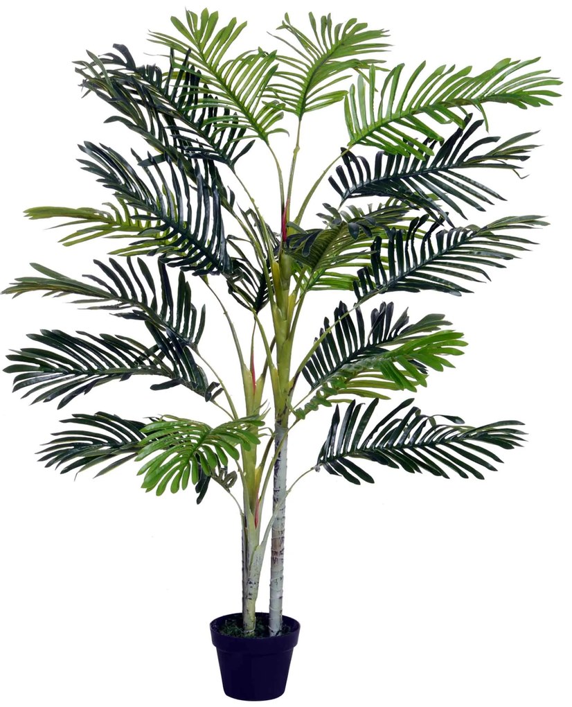 Outsunny Palmeira Artificial 150cm com Aspecto Realista Planta Artificial Decorativa com Vaso Casa Varanda Jardim Verde