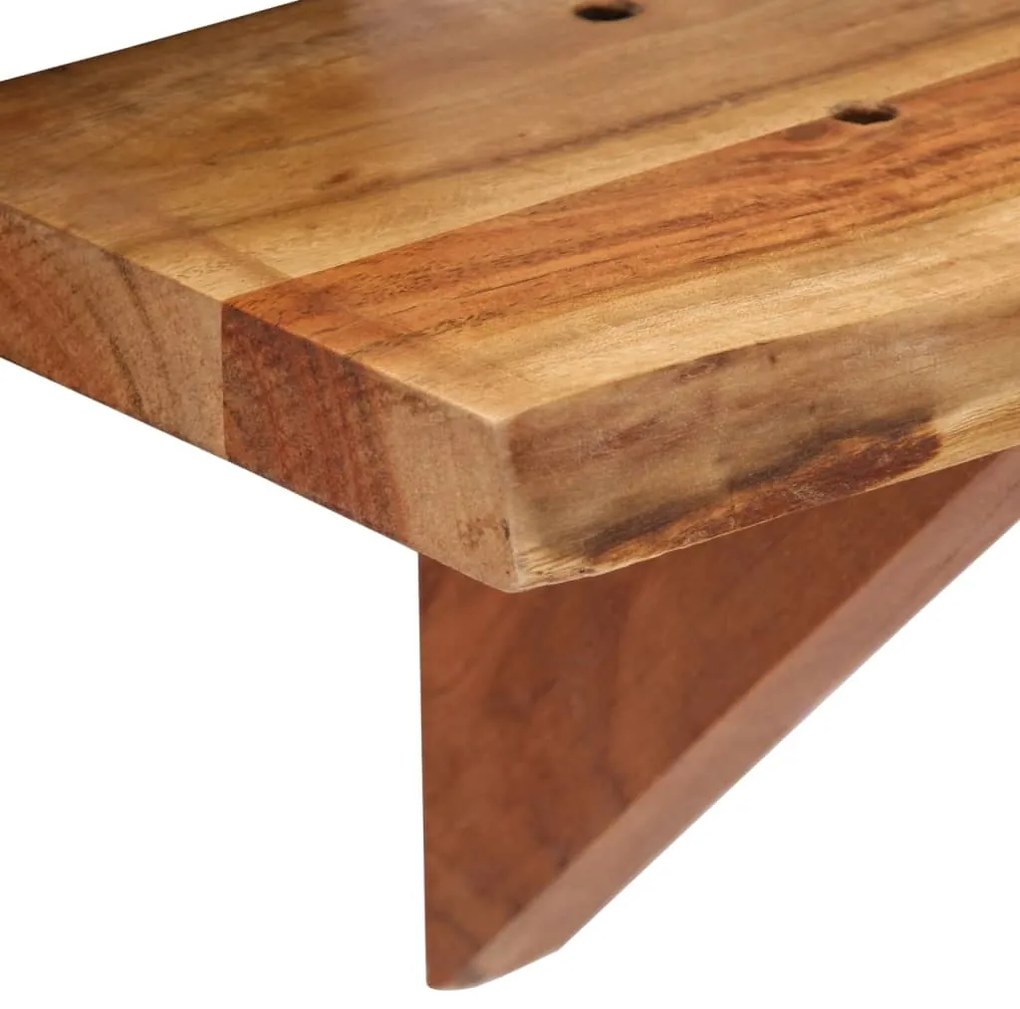 Prateleiras de parede 2 pcs 60x20x18cm madeira de acácia maciça