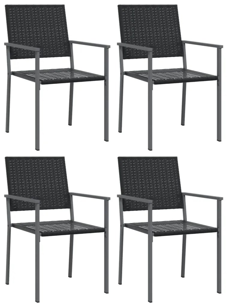 5 pcs conjunto de jantar p/ jardim vime PE e aço