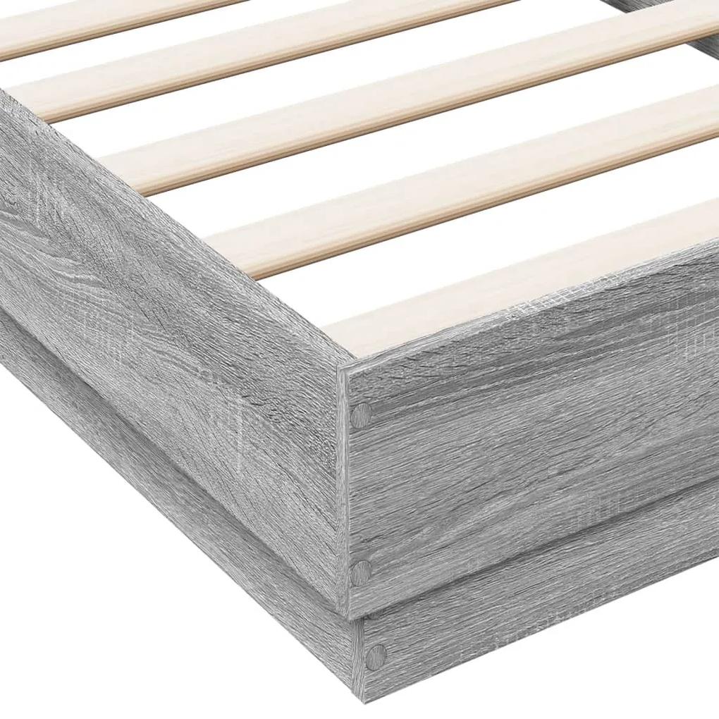 Estrutura cama 90x190 cm derivados de madeira cinzento sonoma