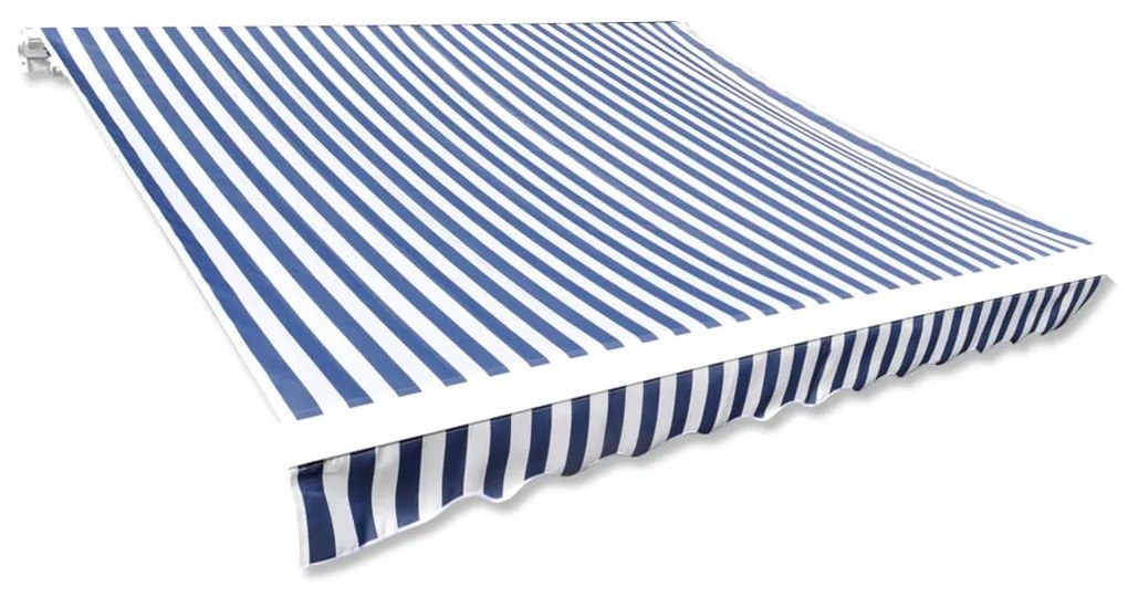 vidaXL Lona para toldo azul/branco 6 x 3 m (sem estrutura/caixa)