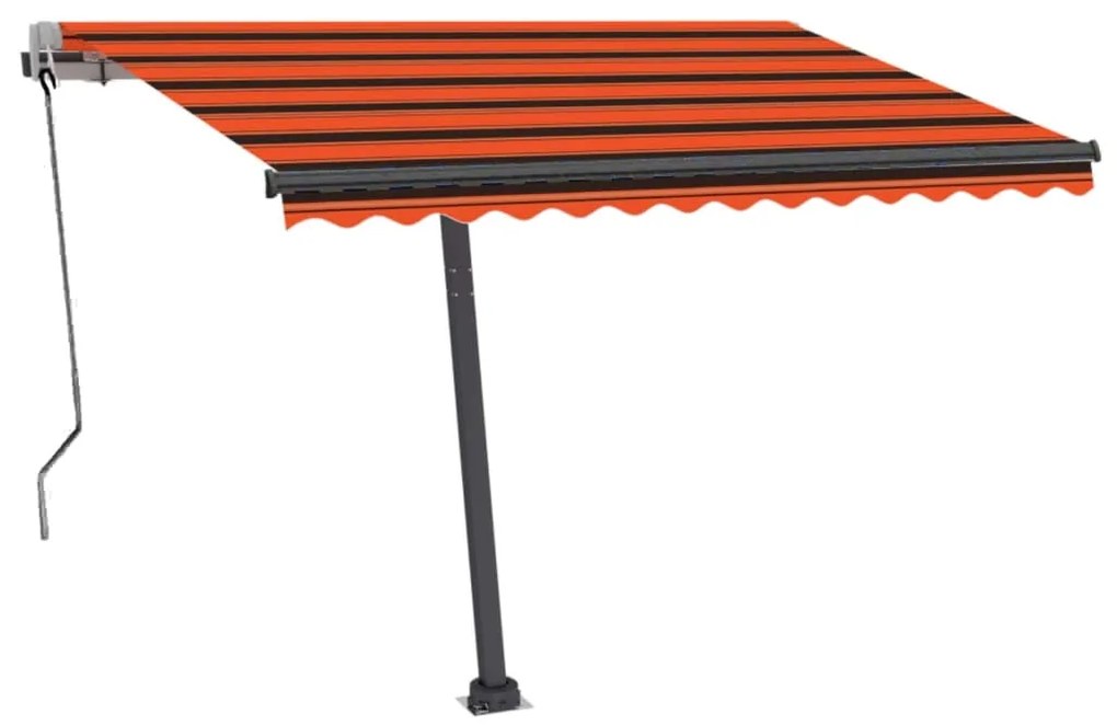 Toldo autom. LED e sensor de vento 300x250 cm laranja/castanho