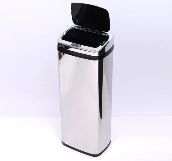 Caixote do lixo de 50 L - Caixote do Lixo com Sensor Detetor Movimento Automático Balde Aço