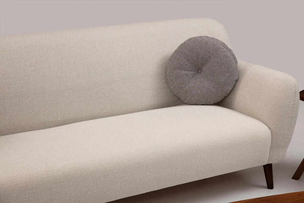 Sofá de 3 Lugares Enna – Bege – 220x87x87 cm