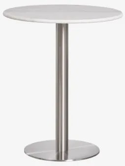 Mesa De Bar Redonda Em Pedra Natural Xiren Ø70 Cm & Mármore Branco Guangxi & Cinzento Escovado - Sklum