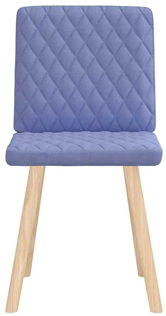 Cadeiras de jantar 2 pcs Jeans Tecido Azul