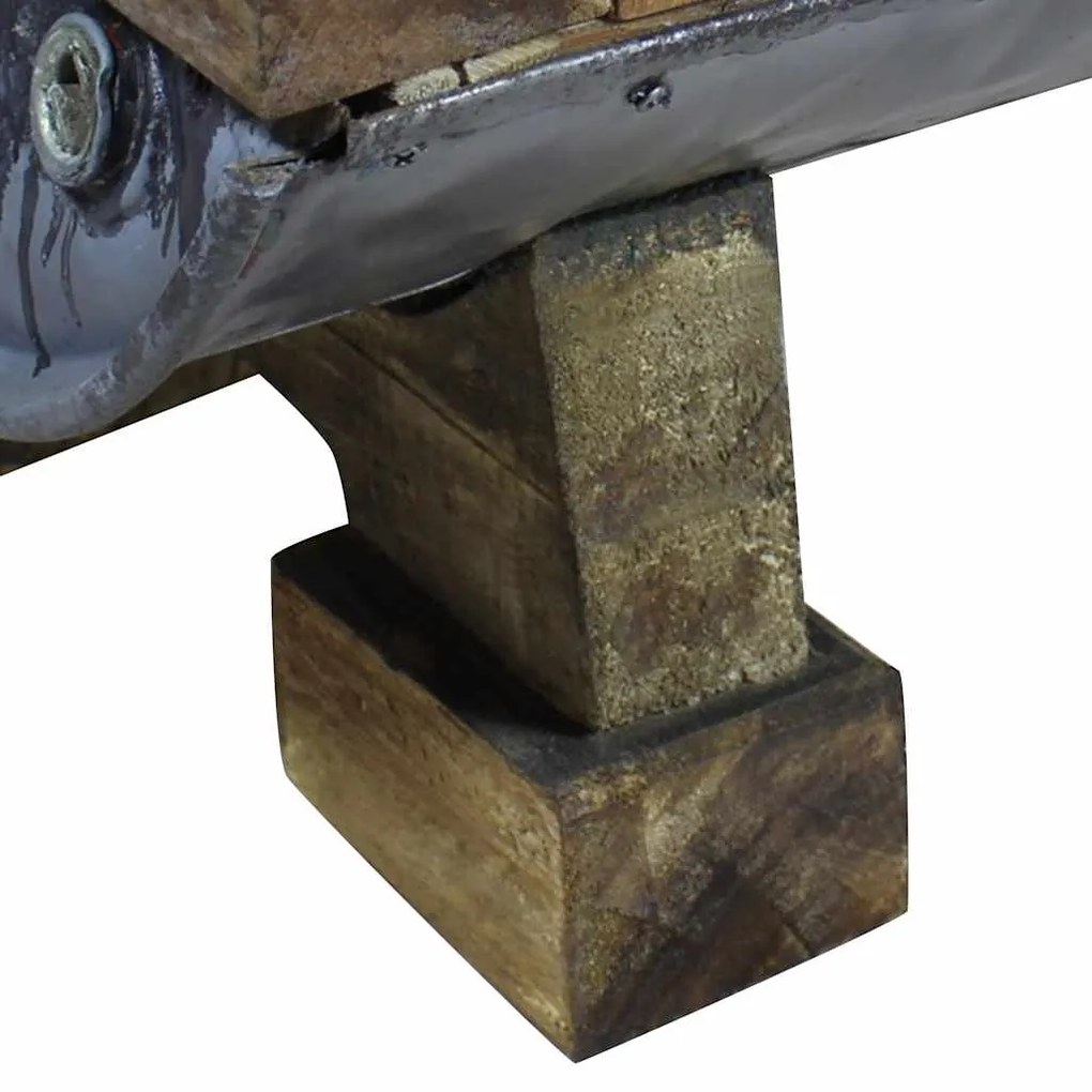 Mesa de centro 90x50x35 cm mistura de madeiras recicladas