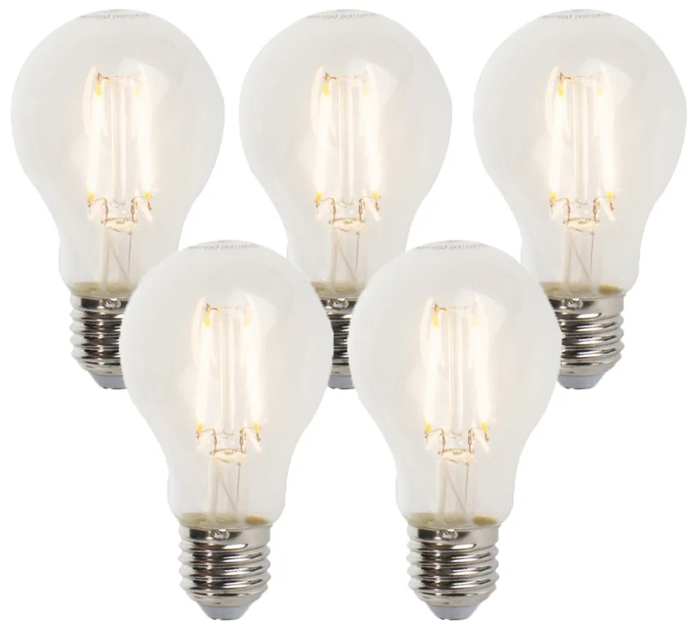 Conjunto de 5 Lâmpadas LED reguláveis E27 A60 5W 470lm 2700K