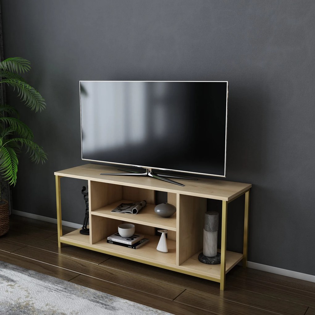 Móvel TV Rinaldo – Carvalho Dourado – 120x35x50,8 cm