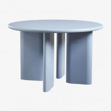 Mesa De Jantar Redonda Ø120 Cm Em Mdf Loulou Nevoeiro Azul - Sklum