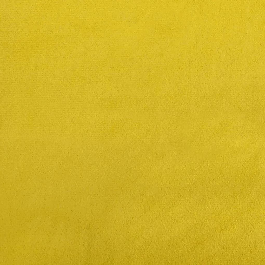Sofá Cinha de 2 Lugares - Cor Amarelo - 138x77x80 cm - Em Veludo e Est
