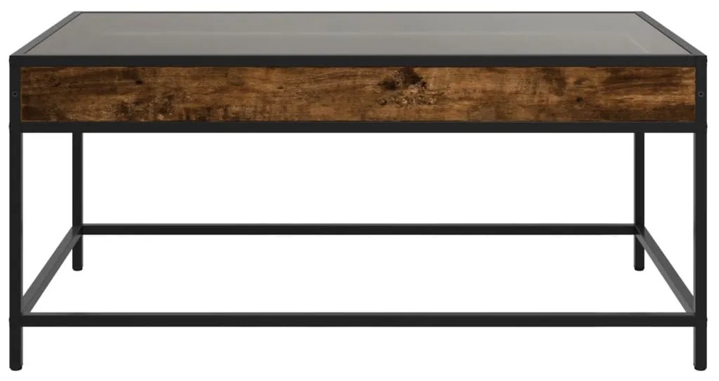 Mesa de centro luzes LED Infinity 90x50x41 cm carvalho fumado