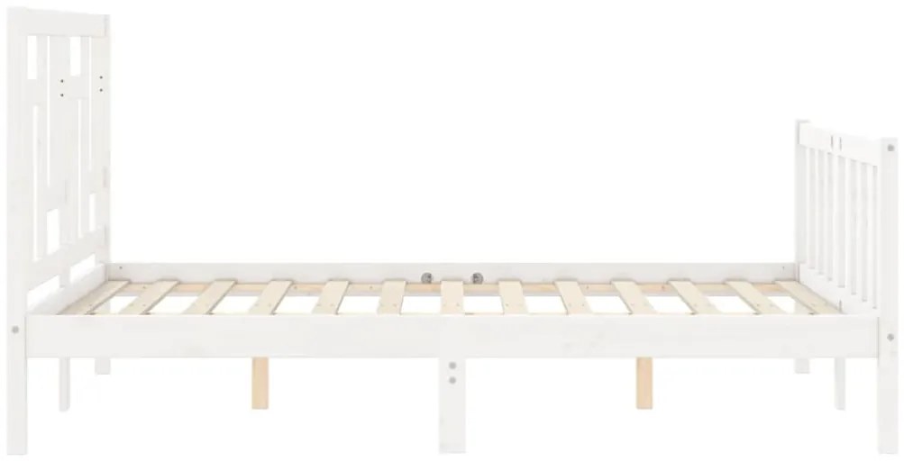 Cama sem colchão 140x190 cm madeira de pinho maciça branco