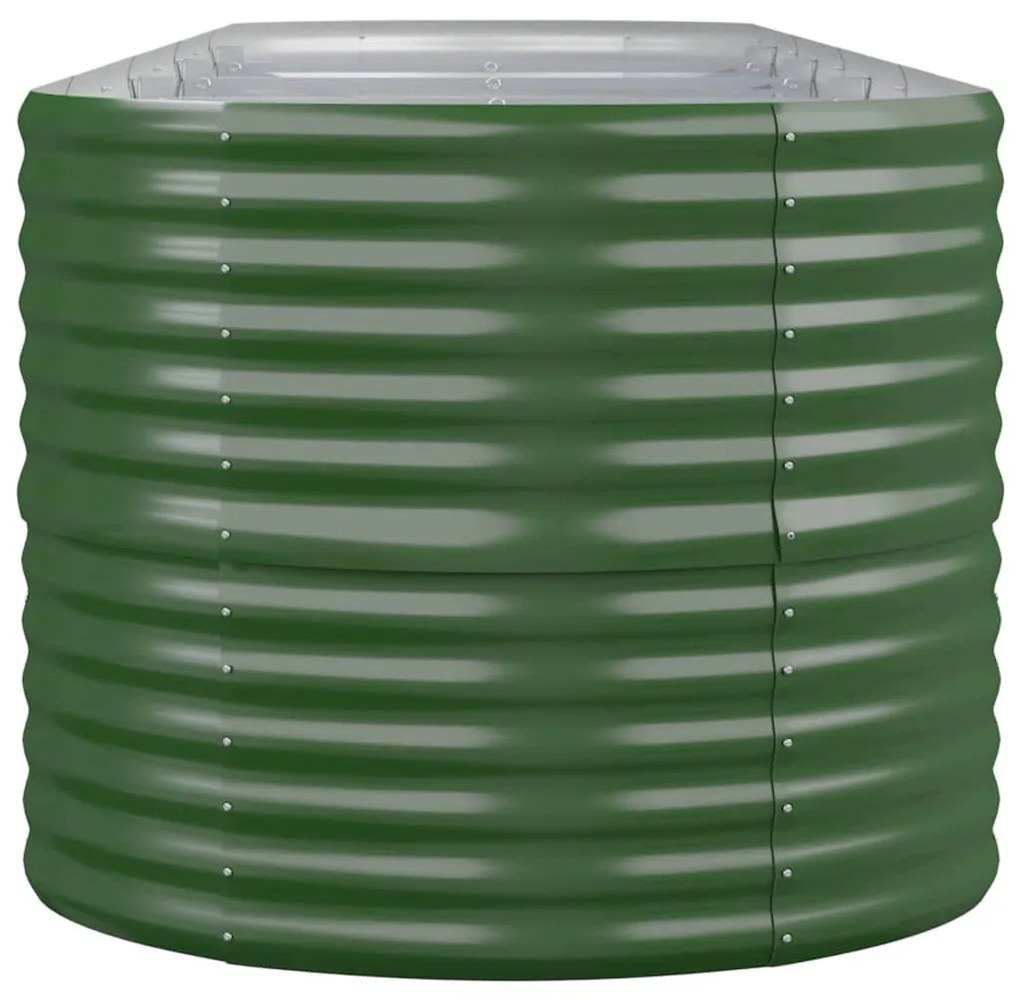 Canteiro elevado jardim 368x80x68 cm aço revestido a pó verde