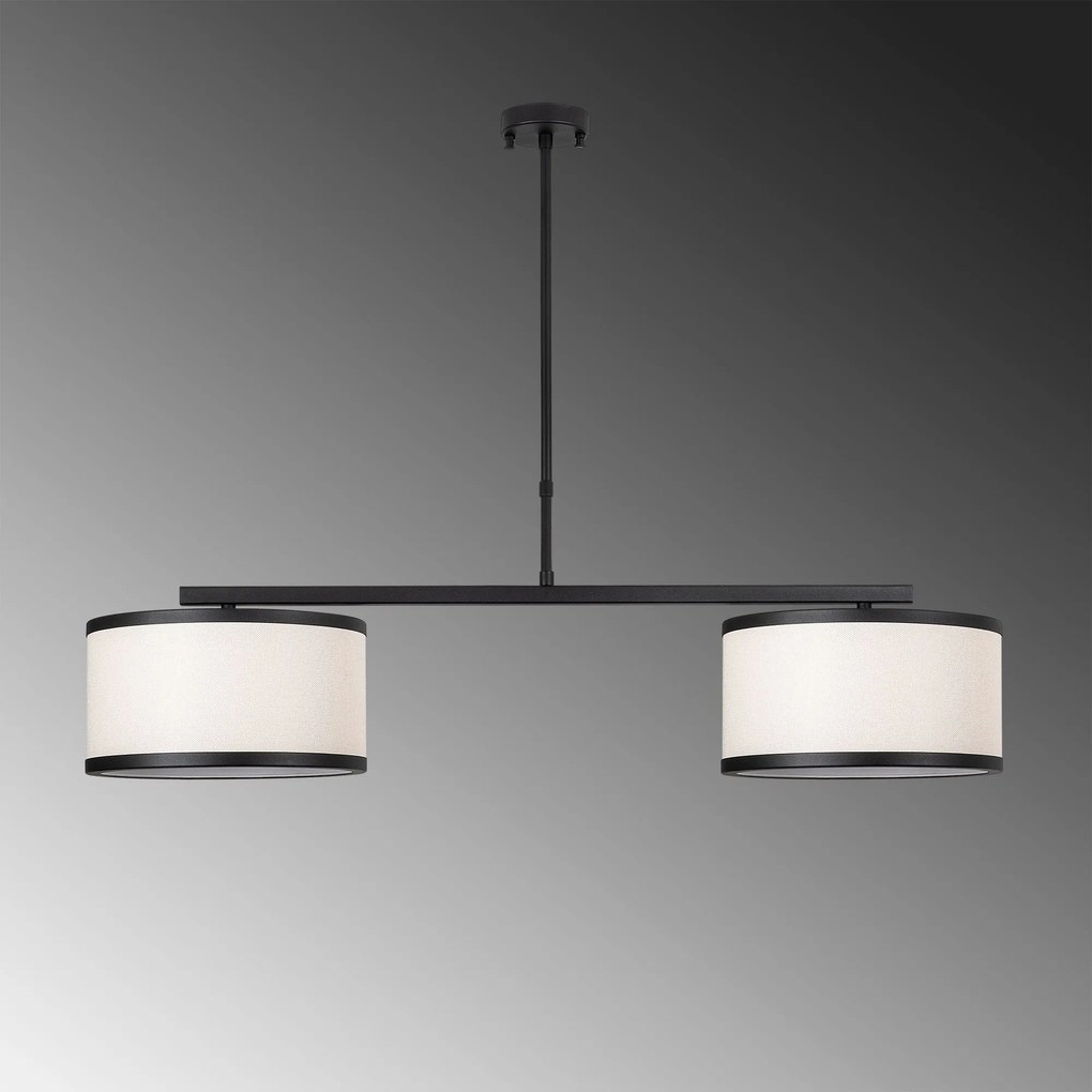 Candeeiro de Teto Way – Preto e Branco – 100 x 30 x 75 cm
