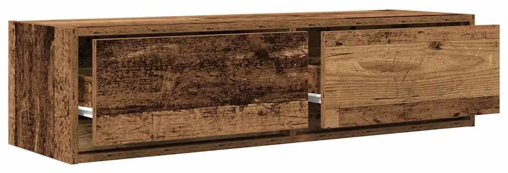 armário de TV vidaXL Madeira Velha 100x31x25,5 cm Madeira de Engenhari