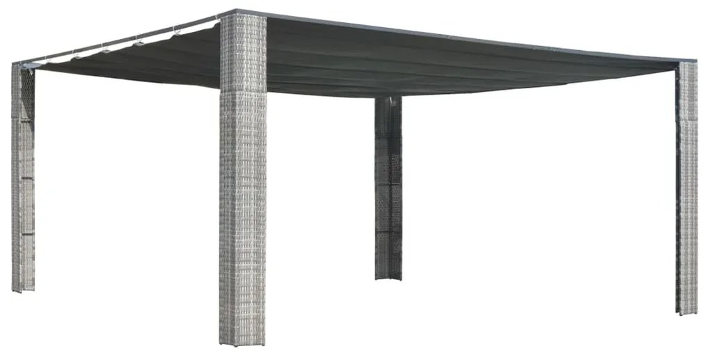 vidaXL Gazebo c/ teto deslizante vime 400x400x200 cm cinza e antracite