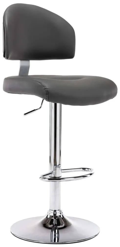 Bancos de bar 2 pcs couro artificial cinzento