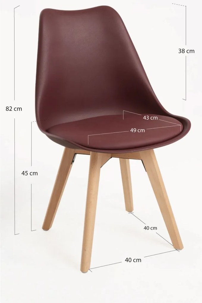 Pack 4 Cadeiras Synk Basic - Bordéus