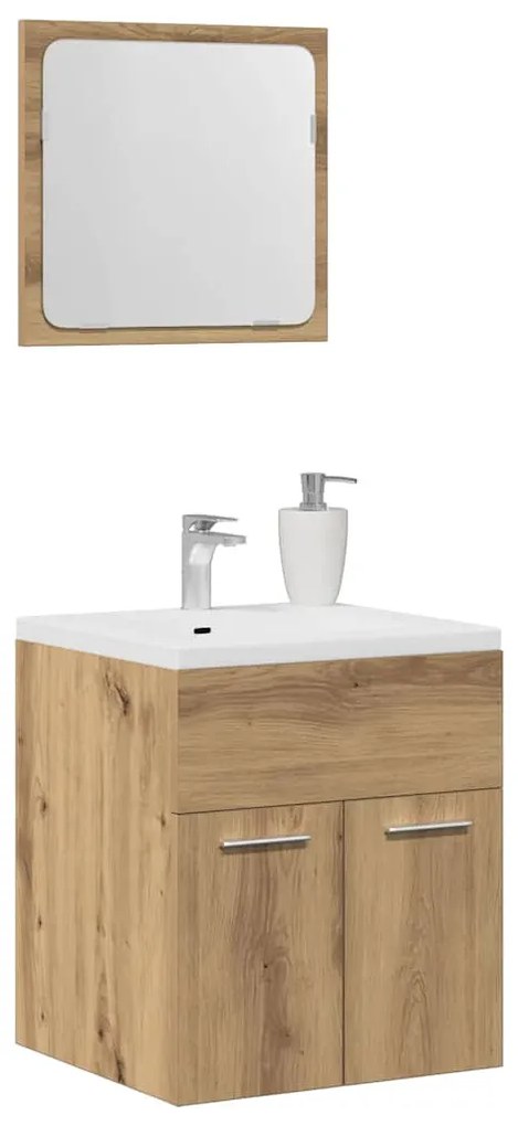2 pcs móveis de casa de banho deriv. madeira carvalho artisiano