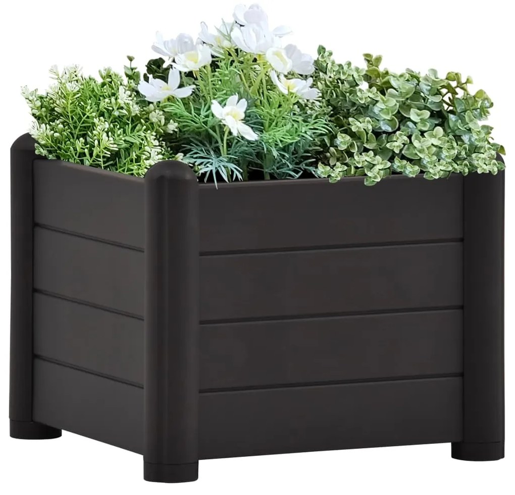vidaXL Canteiro elevado para jardim PP 43x43x35 cm antracite