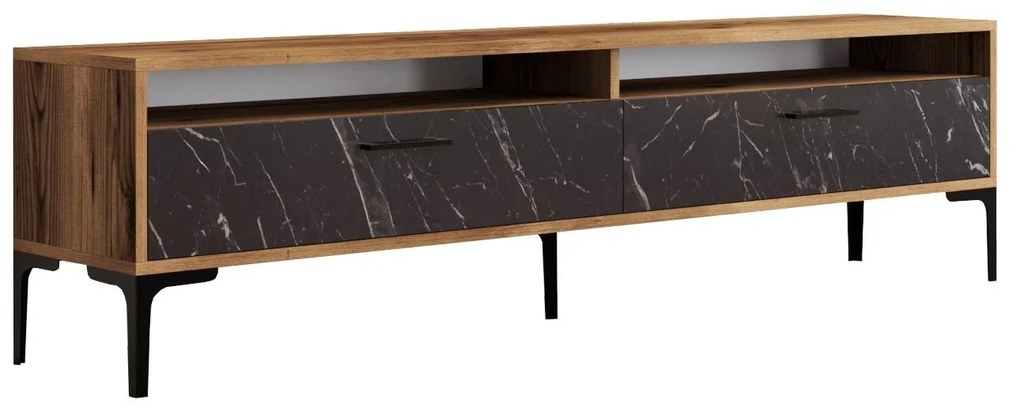 Unidade TV Istanbul – Nogueira e Mármore Preto – 180x35x47 cm