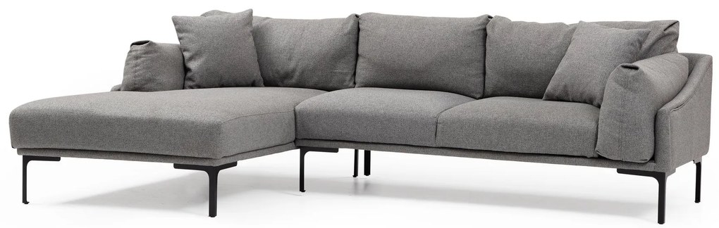 Sofá de Canto Leo Corner – Cinzento – 255 x 150 cm