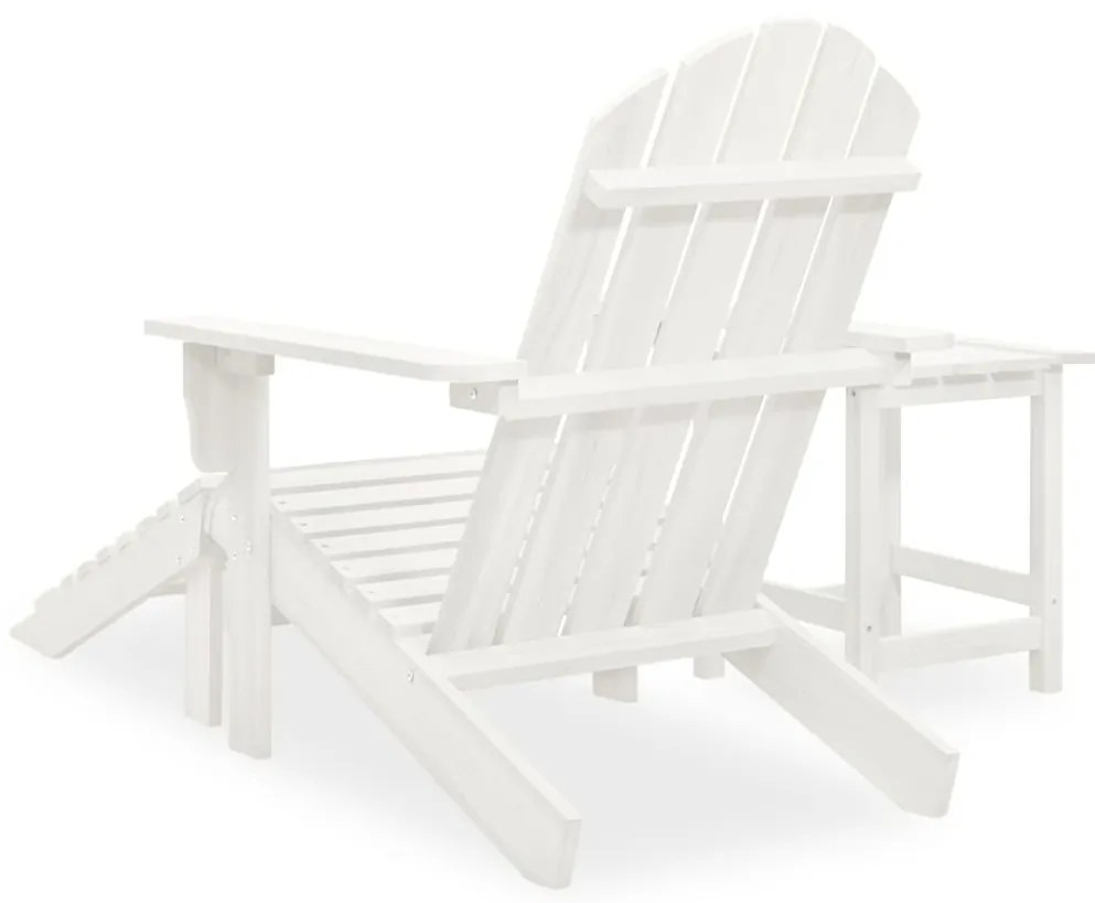 Cadeira de jardim Adirondack c/ otomano e mesa abeto branco