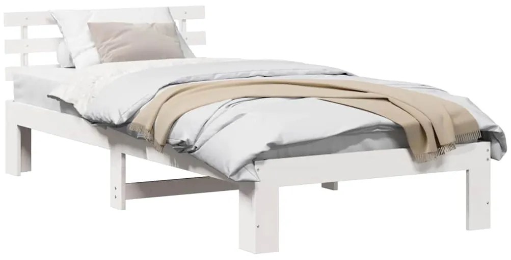 Estrutura de Cama Branca de Madeira Branca Madeira 75 x 190 cm