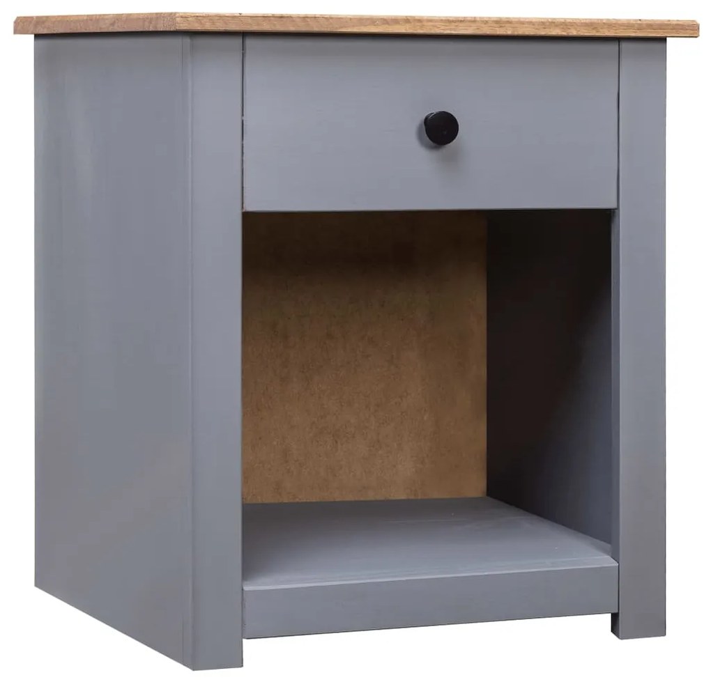 vidaXL Mesa de cabeceira 46x40x57 cm pinho panama maciço cinzento