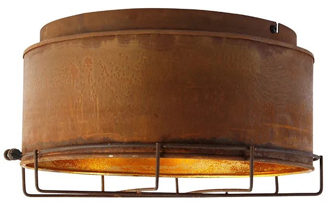 Luminária de teto industrial castanho ferrugem 35 cm - Barril Industrial