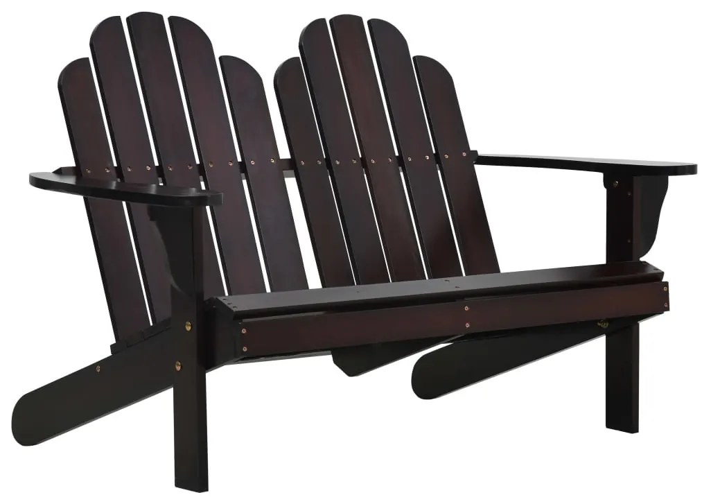 vidaXL Cadeira Adirondack dupla madeira castanho
