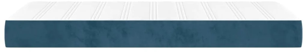 Colchão de molas ensacadas 100x200x20 cm veludo azul-escuro