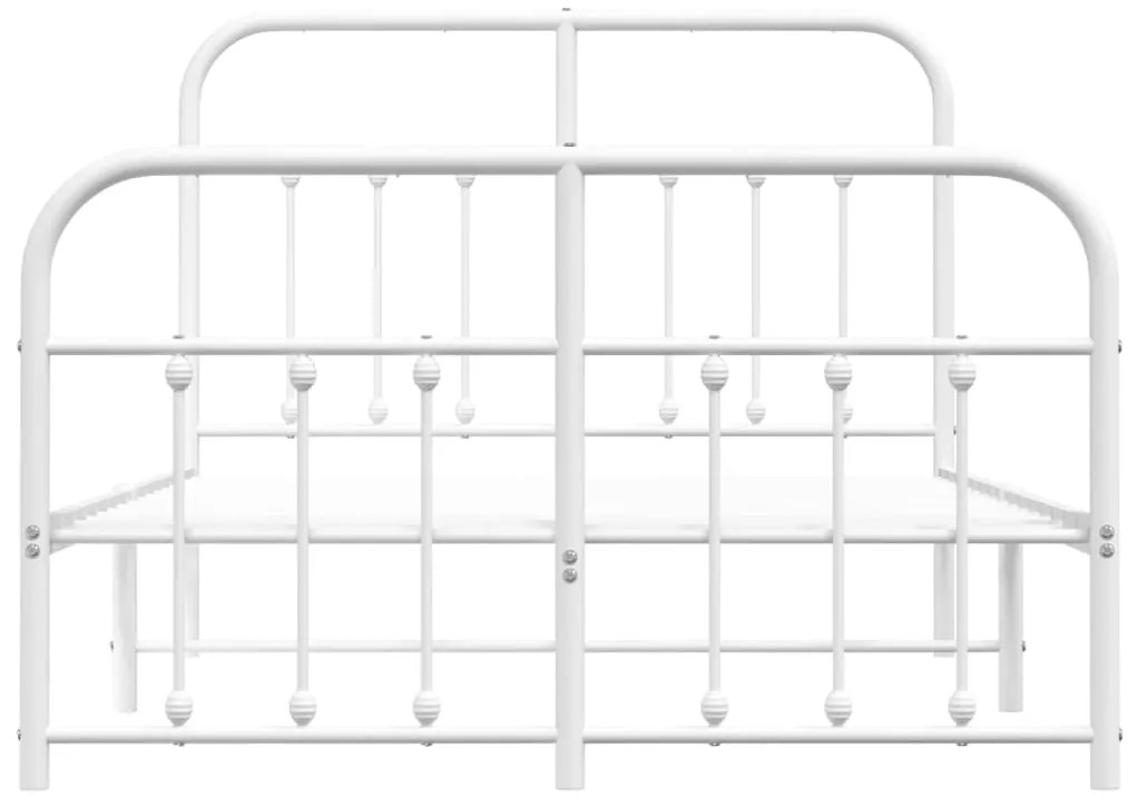 Estrutura de cama com cabeceira e pés 120x200 cm metal branco