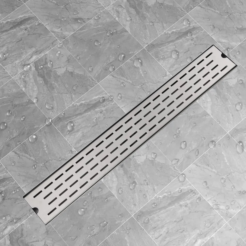 142180 vidaXL Dreno de chuveiro linear linhas 830x140 mm aço inoxidável