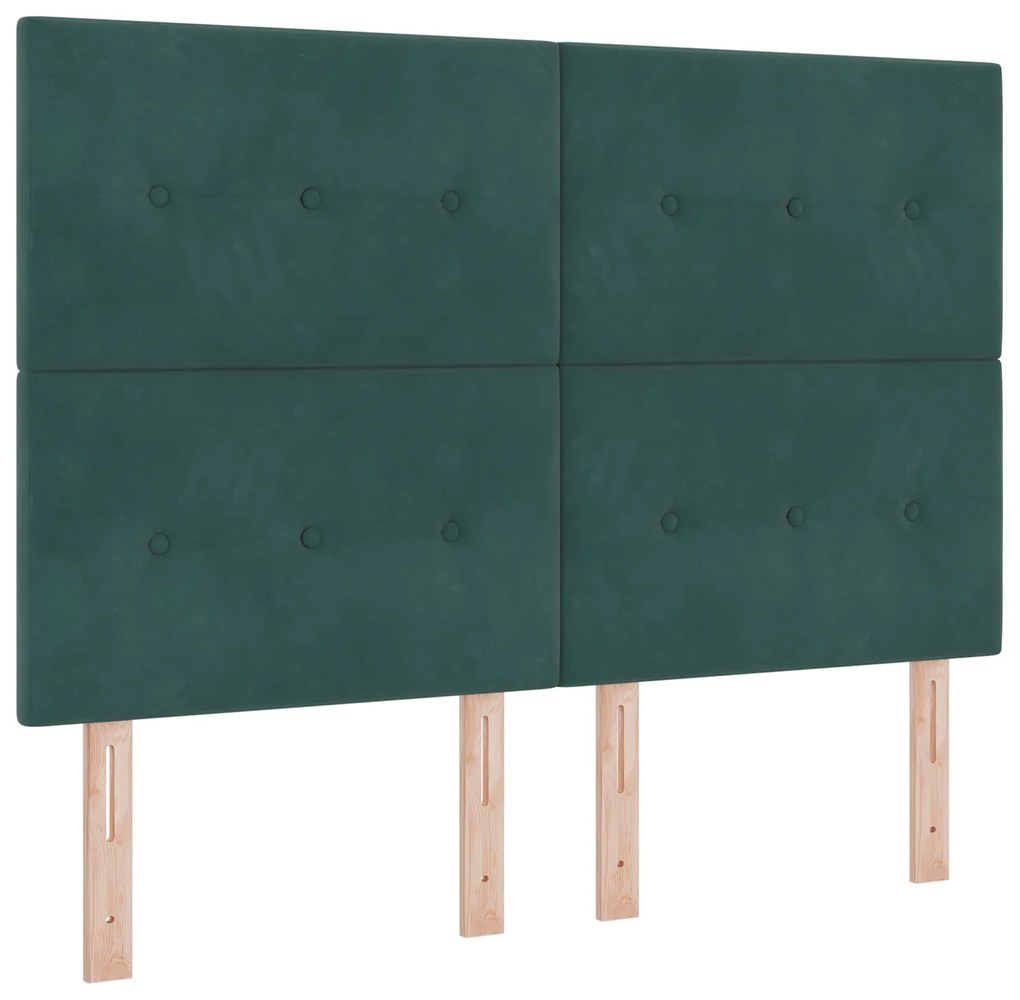 Cama de Veludo Verde Escuro vidaXL 140x190 cm