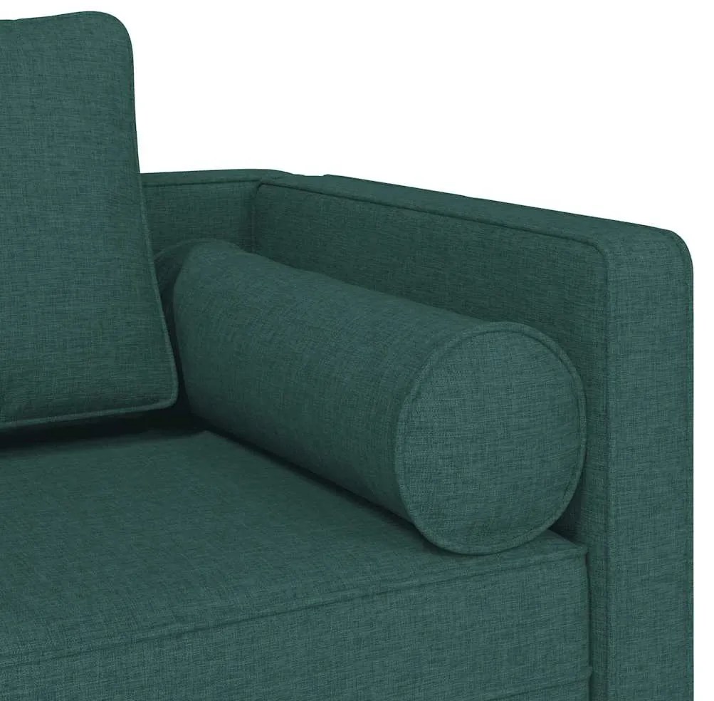 Chaise lounge com almofadões tecido verde-escuro