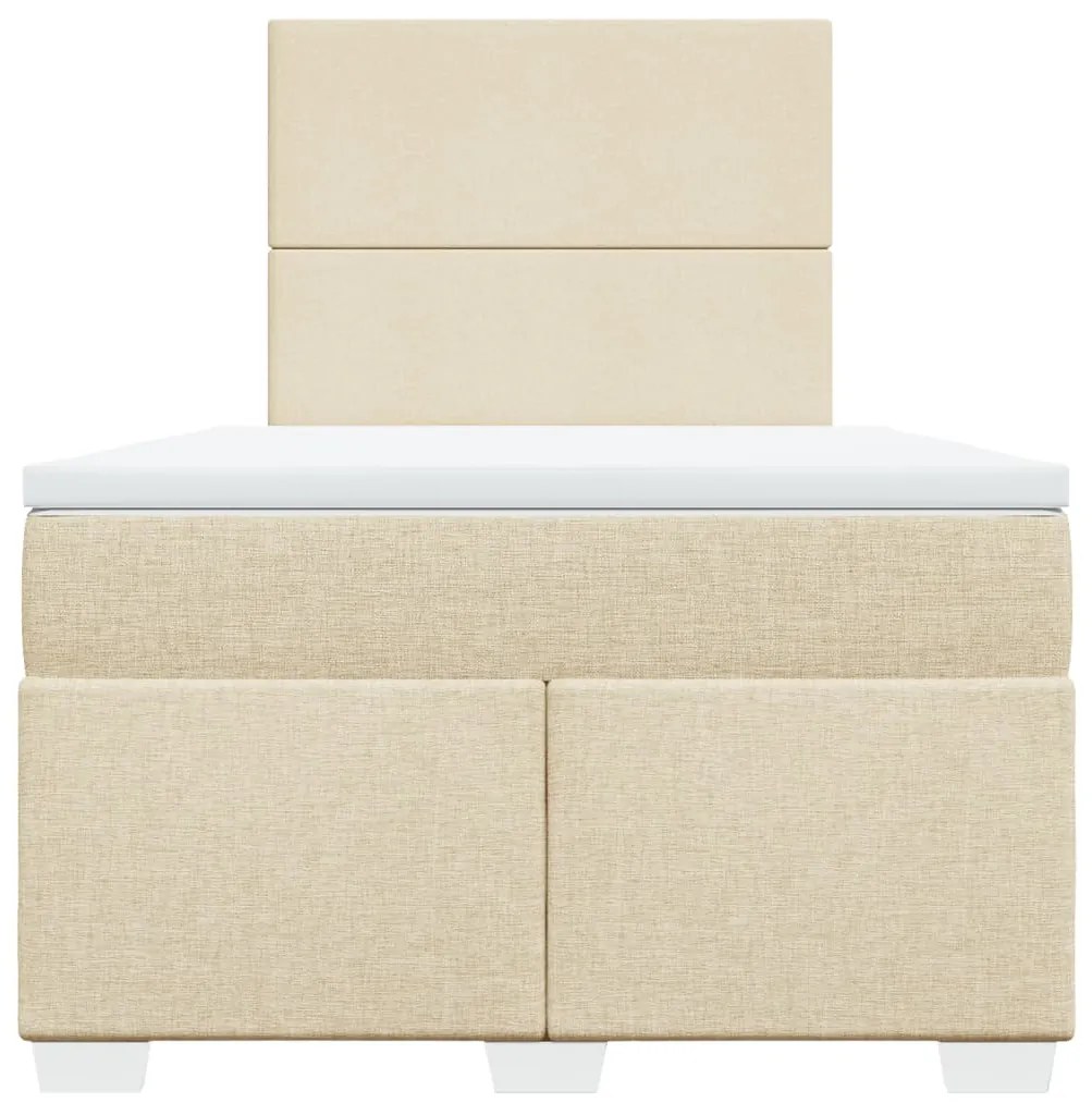 Cama boxspring com colchão 120x190 cm tecido cor creme