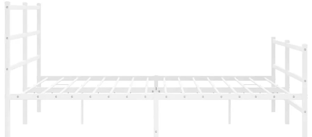 Estrutura de cama com cabeceira e pés 200x200 cm metal branco