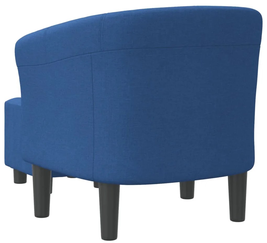 Poltrona com apoio de pés tecido azul