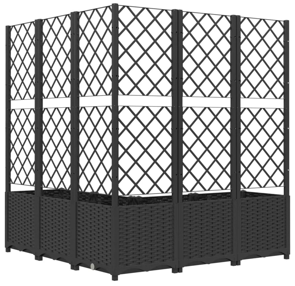 Vaso/floreira jardim c/ treliça 120x120x136 cm PP preto
