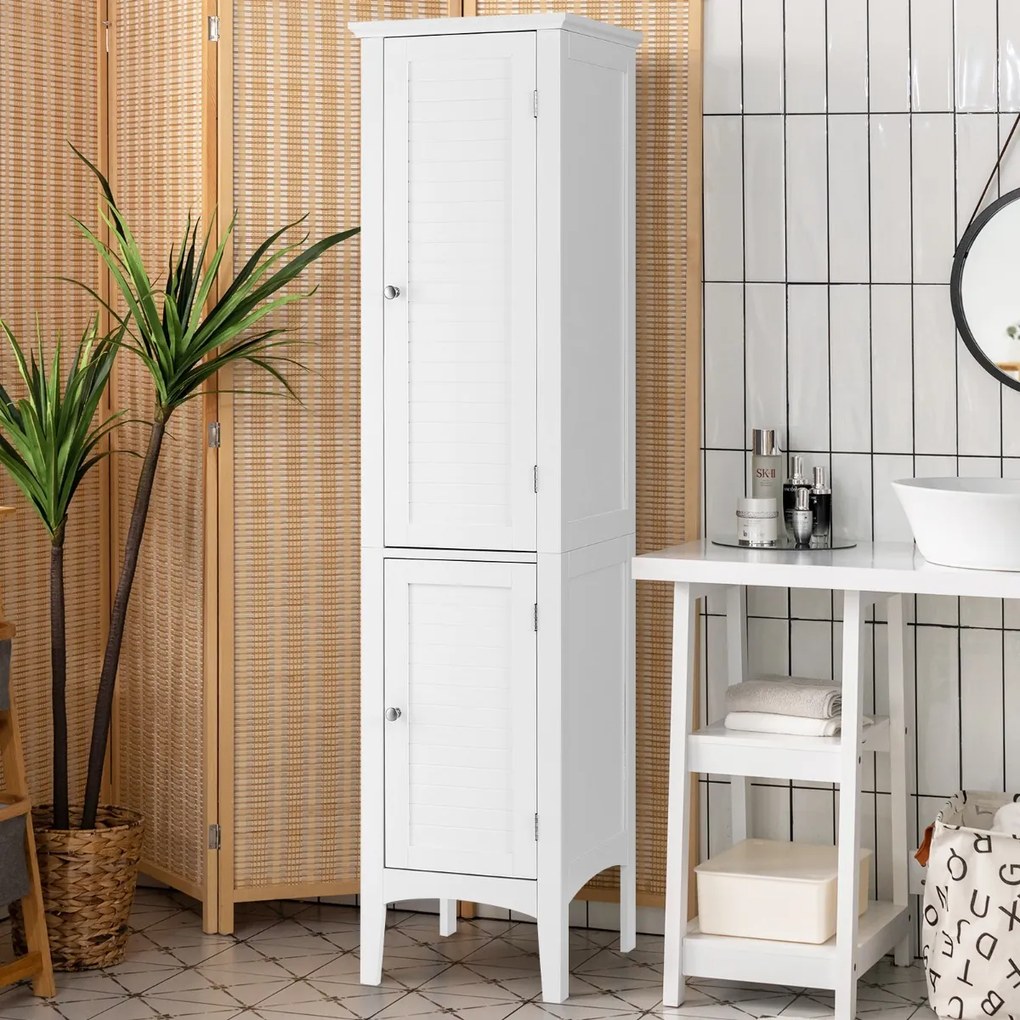 Armário de aparador de 48 polegadas, armário de armazenamento de chão com 2 portas de bambu trançado - branco