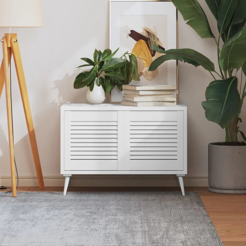 vidaXL Portas de armário 2 pcs design de persiana pinho maciço branco